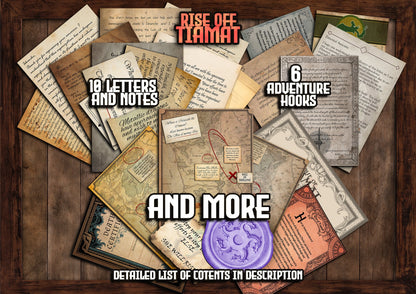 Rise of Tiamat 40 + D&D Handouts and Assets Bundle - DnD - Dungeons and Dragons - Maps - Waterdeep - DM Gift - VTT - Printable