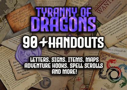 Tyranny of Dragons 90 + D&D Handouts and Assets Bundle - DnD - Dungeons and Dragons - Maps - Waterdeep - DM Gift - VTT - Printable - Tiamat