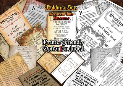 Baldur's Gate : Descent into Avernus 60 + D&D Handouts and Assets Digital Printable Bundle - DnD - Dungeons and Dragons - DM Gift - Zariel