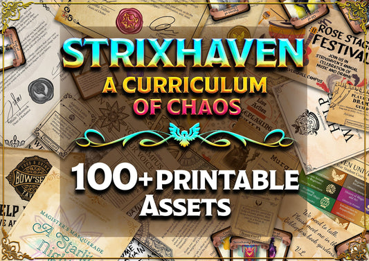 Strixhaven A Curriculum of Chaos D&D Handouts  Bundle - Campaign Assets - DnD - Prismari - Quandrix - Lorehold - Silverquill - Witherbloom