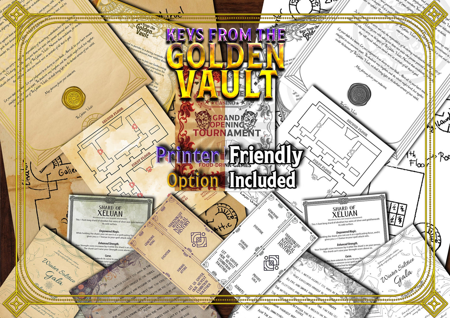 Keys from the Golden Vault 100+ DnD Handouts Bundle - Campaign Assets - Resources - DM Gifts - Starter - Printable - Dungeons and Dragons