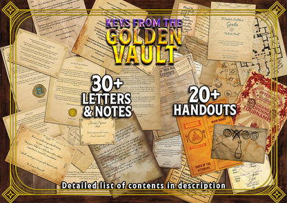 Keys from the Golden Vault 100+ DnD Handouts Bundle - Campaign Assets - Resources - DM Gifts - Starter - Printable - Dungeons and Dragons